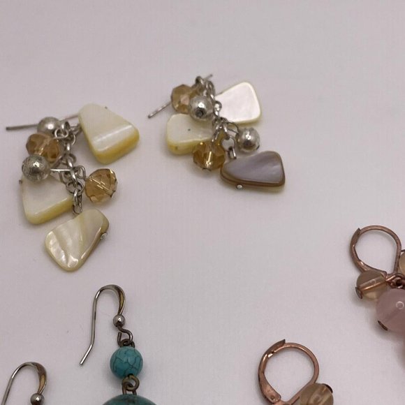 Lot Of 3 Costume Earrings Pierced Dangle Drop Some Bead / Beaded - Picture 8 of 9